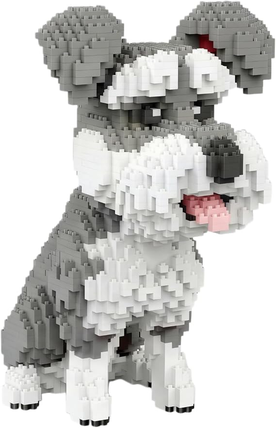 Micro Schnauzer Building Blocks Set, DIY Schnauzer Dog Model, Adult Construction Toy for Hobby Collectors and Creative Gift Idea