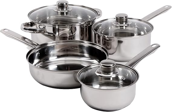 Gibson Home Landon 7 Piece Cookware Set,Stainless Steel