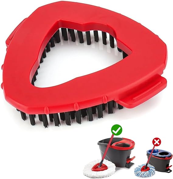 Spin Scrub Brush Mop Head Base- Stiff Bristle Brush Replacement for Bathroom & Kitchen Tiles, Compatible with Vileda Turbo O Cedar/EasyWring 1 Tank Systems