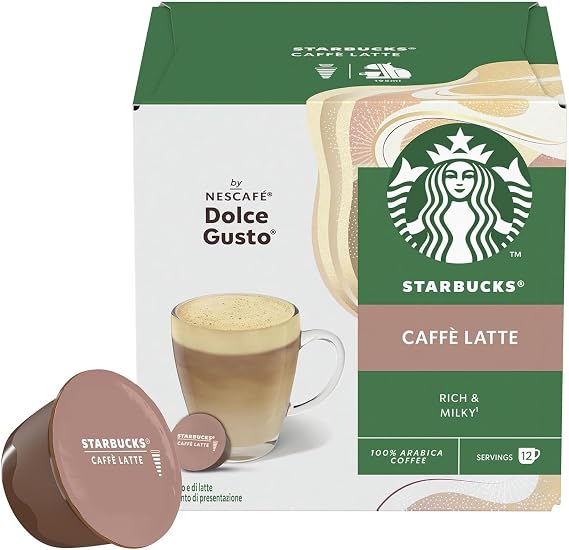 NESCAFE Dolce Gusto Starbucks Caffe Latte Coffee Pods x12 (Pack of 1)