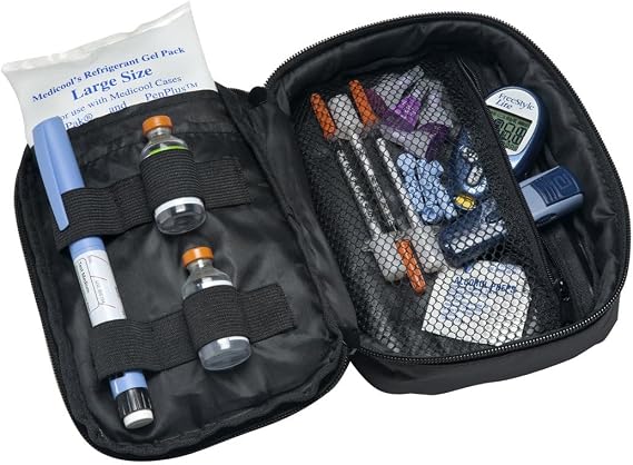 Medicool Daily Diabetic Organizer Portable Insulin Travel Case Large Gel Pack | DDO