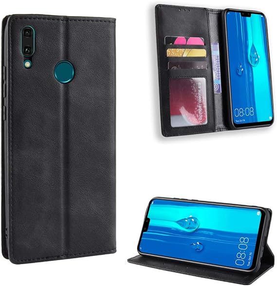 Case for Huawei Y9 2019 / JKM-TL00 / JKM-AL00 / JKM-AL00a / JKM-LX1 / JKM-LX2 / JKM-LX3 Case Cover,Leather flip case Cover Black