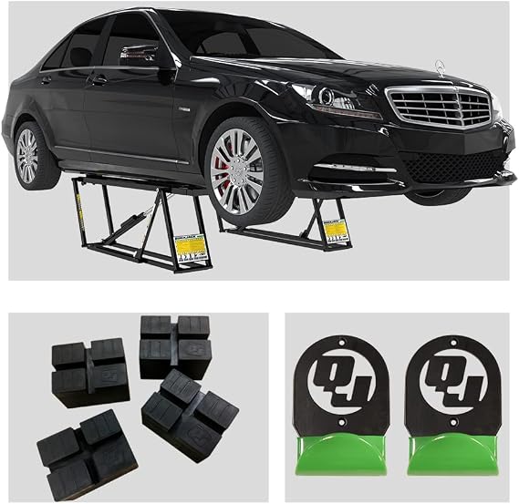 QuickJack 5000TL Bundle - 5000lb Capacity Portable Car/Auto/Vehicle Lift W/ 110V Power Unit // Wall Hangers and Pinch-Weld Blocks Included- Mechanic/Garage/Home/Shop