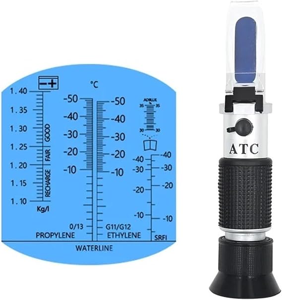 Refractometer, 4 in 1 Hand Held Car Refractometer Vehicle Urea Tester 30-35% with ATC for Car Manufacturers Large Fleet Retail