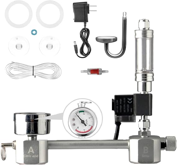 Aquarium DIY CO2 Generator System Kit CO2 Generator System with Solenoid Valve Bubble Diffuser Carbon Dioxide Reactor Kit for Plants Aquarium