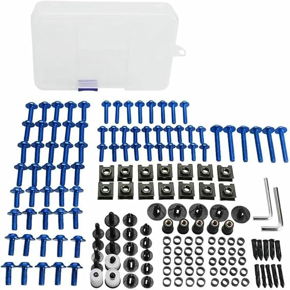 177PCS Motorcycle Bolts Kit Screws Complete Full Fairing Bolts Kit Washer Fastener Clips Steel Nuts For Yamaha YZ125 For YZ250 For YZ250F For YZ250X