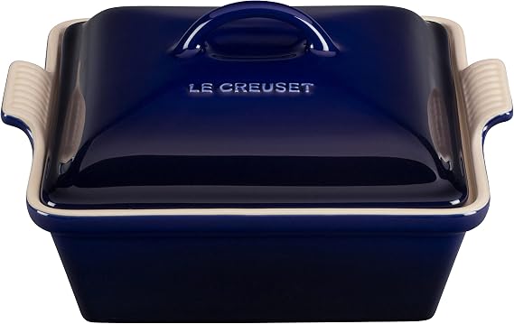 Le Creuset Stoneware Heritage Covered Square Casserole, 2.5 qt. (9"), Indigo