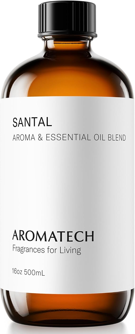 AromaTech Santal Aroma Essential Oil Blend: Luxury Hotel Inspired Aromatherapy with Amber, Vanilla, Cedar & Sandalwood for Ultrasonic Diffusers (16 Fl Oz (Pack of 1))