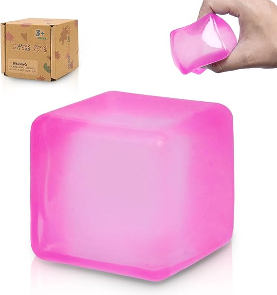 Squishy Squeeze Toys – Soft 1.97in Mini Squishy Cube with Durable Structure, Sensory Ball Style Toy Made from Non-Toxic Dough Material for Anxiety & Stress Relief (Purple)