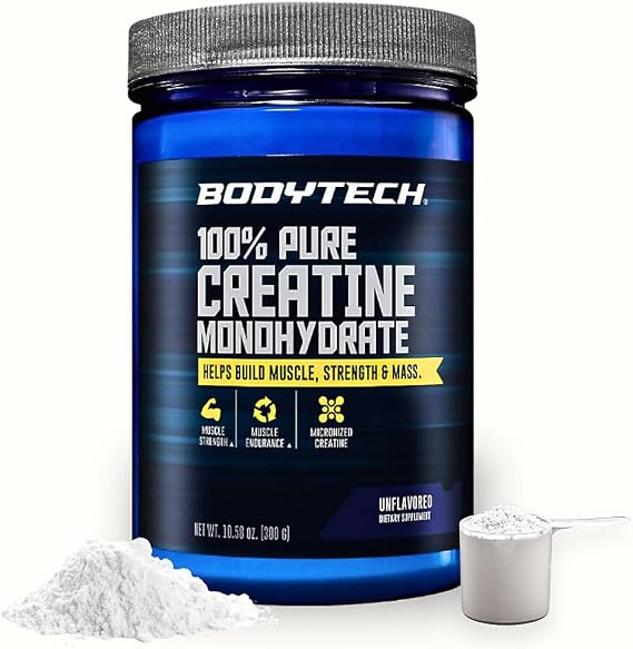 BodyTech Creatine Monohydrate Powder, Unflavored, 10.58 Oz, 60 Servings