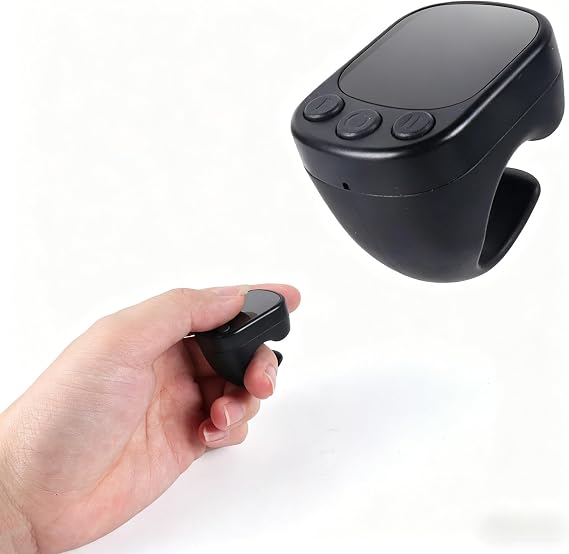 Touchscreen Bluetooth Ring Remote Control for TikTok,Page Turner for Kindle App,Camera Shutter Remote for Android,iOS,Tablet (Black)