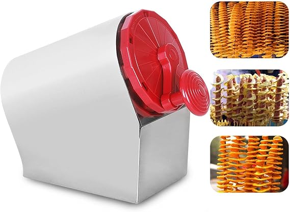 Stainless Steel Whirlwind Potato Machine,Tornado Potato Spiral Cutter,Hand Operated Potato Tower Machine,Three Blade Modes,Easy to Clean,for Fruits, Potatoes, Cucumbers