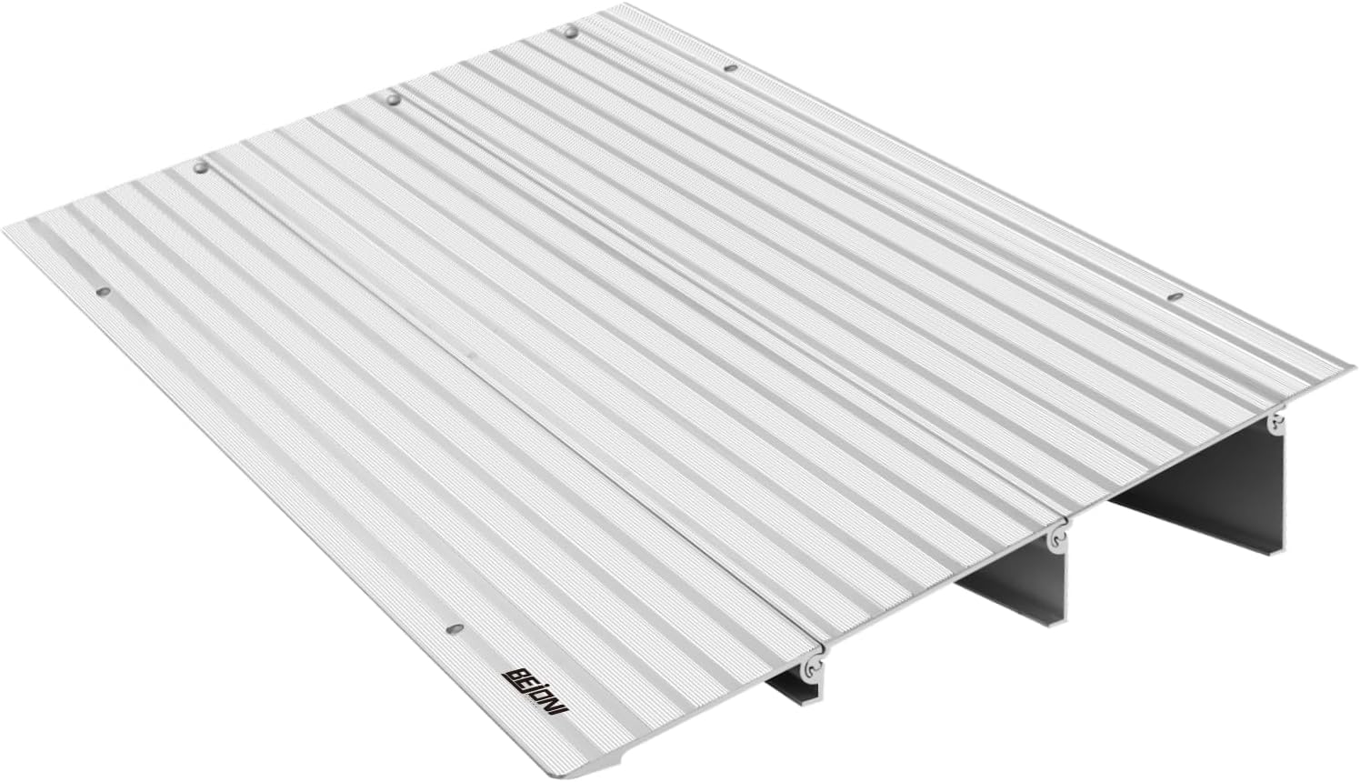 BEJONI Door Threshold Ramp, 3 Rise Aluminum Threshold Ramp for Doorways, 800 lbs Capacity Adjustable Entry Ramp for Wheelchair, Doorways, Scooters, Power Chairs, Dock Transition Plate