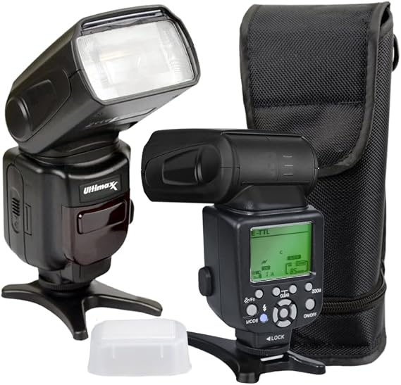 Ultimaxx TTL Flash with LCD for Nikon D7500, D500, D600, D610, D700, D750, D780, D800, D810, D850, D3100, D3200, D3300, D3400, D5100, D5200, D5500, D5600 Z30 Z5 Z6 Z6II Z6III Z7 Z7II Z8 Z9 & More