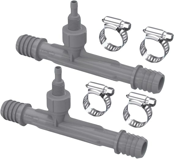 Ozone Venturi Injector ,3/4" Barbed Inlets/Outlets, 1/4" Ozone Injection Port, for Cold Plunge, Spa, Pool Circulation Pumps or Irrigation