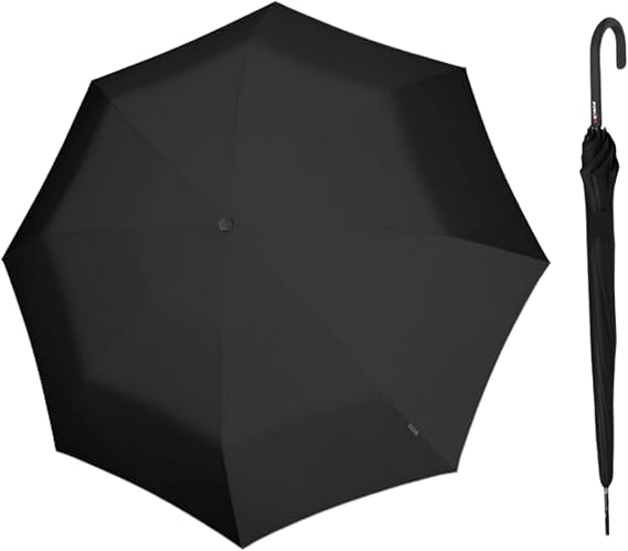 Knirps A.760 Curved Handle Automatic Rain Umbrella for Adults 42" Canopy, Polyester Case Included