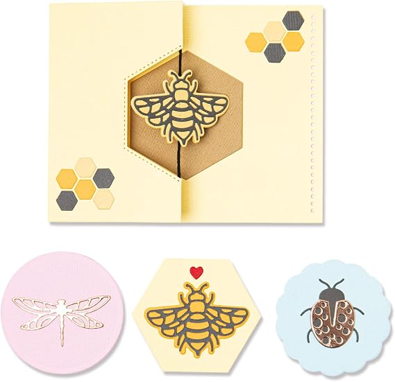 Sizzix Thinlits Die Set 16PK Summer Spinner Card by Lisa Jones | 665886 |Chapter 2 2022, Multicolor, One Size