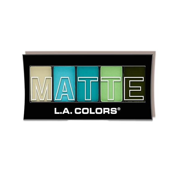 L.A. COLORS 5 Color Matte Eyeshadow, Teal Argyle CEM477