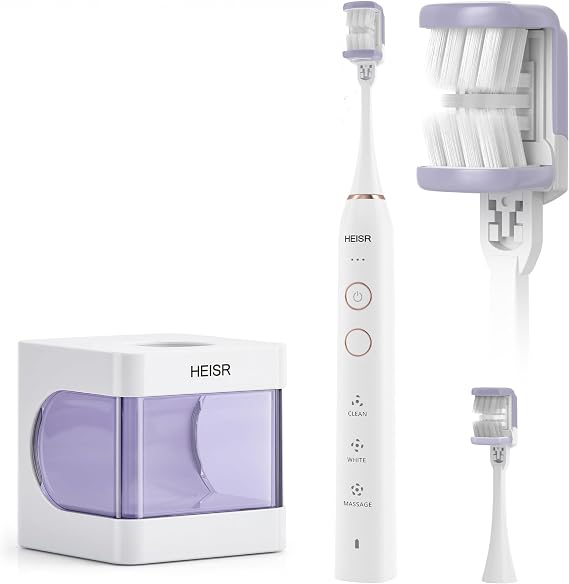 3 Sided Sonic Electric Toothbrush for Adults, 3x3 Modes | X1-Pro | Patented Bass Angled Soft Bristles & 180 Rotating Head, 30-Second Clean, Rechargeable, 90+ Days Battery, White