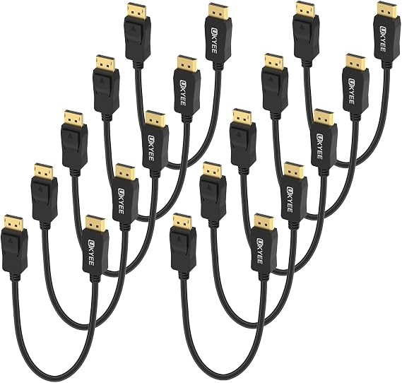 DisplayPort Cable 1 feet 10-Pack, Short Display Port(DP) to DP Cord 1ft [1440P@144Hz,V1.2 ]