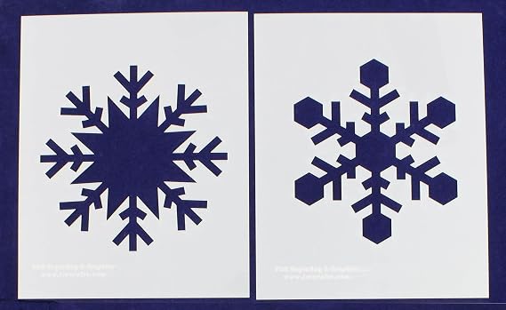 Large Snowflake Stencils - (Version B2) - 8 Inch X 10 Inch
