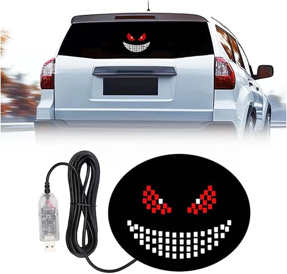 Led Devil Eyes Light for Cars,Devil Eyes Light for Windshield,Dynamic Devil Eyes Led Car Lights with 11 Modes,USB Plug & Play Devil Eyes Light for Car Window (Red)