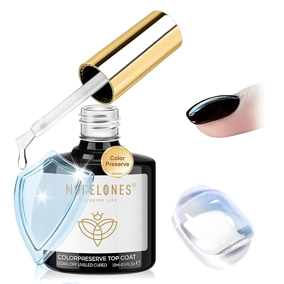 modelones Extra Glossy Gel Top Coat, No Wipe Clear Color Preserve Top Coat