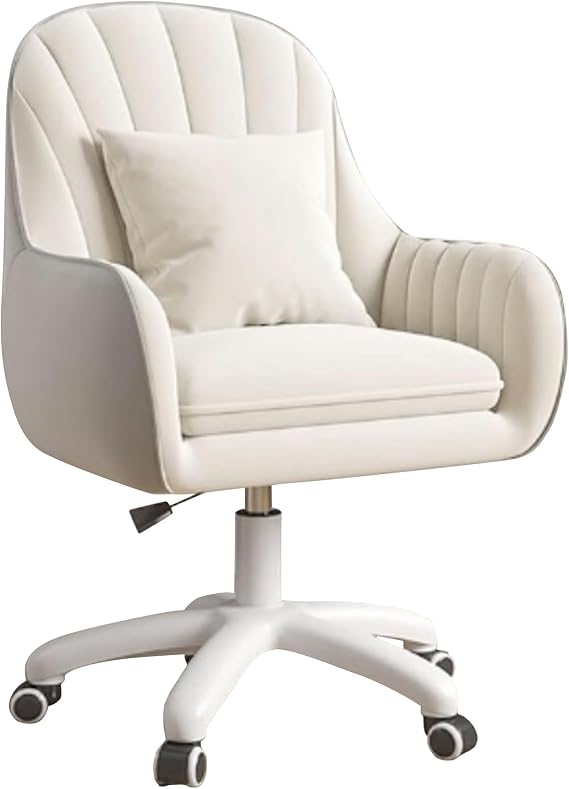 Office Chair Velvet Swivel Chair 150kg Capacity Beige