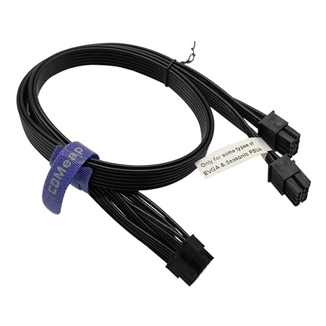 COMeap 12 Pin GPU Cable for EVGA Seasonic PSUs, Dual PCIe 8 Pin Male to Mini 12 Pin for NVIDIA GeForce RTX 30 Series GPU Power Adapter Extension 25-inch(63cm)
