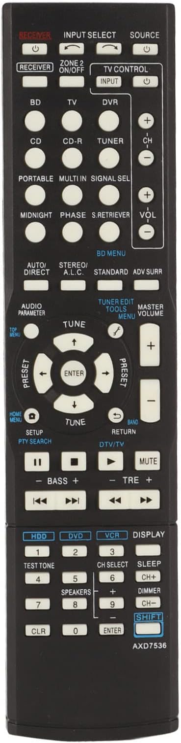Remote Control Replacement for Pioneer VSX 423 K AXD7517 AXD7621 AXD7536 AXD7501 AV Receiver
