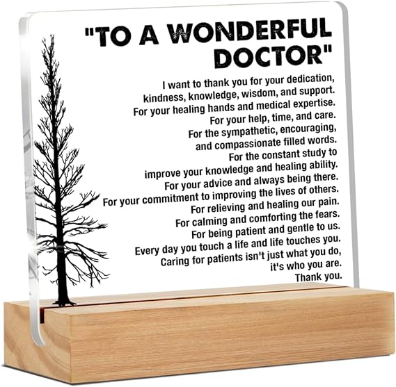 Doctor Gifts for Men Women Thank You Appreciation Desk Decor Sign