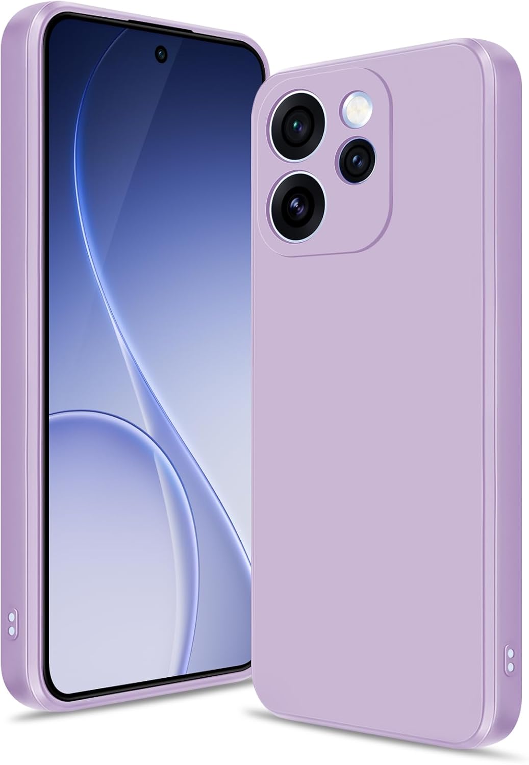 Case for Oppo Reno 15 Pro, Soft Silicone Case with Upgraded Camera Protection, Shockproof Slim Case Cover with Anti-Scratch Microfiber Lining, Purple