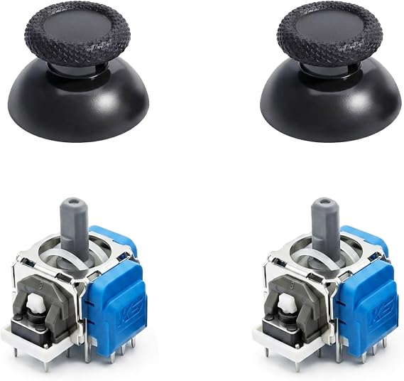Joystick Replacement No Drift for PS5 DualSense & DualSense Edge JS13 Pro TMR Electromagnetic Thumbsticks, High Precision Repair Module with Thumbstick Caps (PL6-PS5)