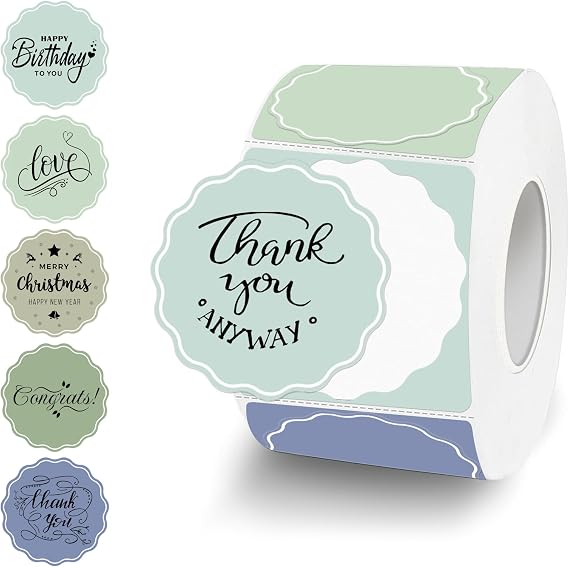 1.5 Inch Round Thermal Labels, Muted Summer Flower Thermal Sticker Labels for Small Business, Logo Design, Baking,1000 Sheets/1 Roll