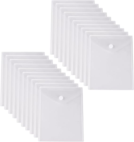 8.5 x 11 Vertical Letter Size Plastic Envelopes File Holder 20 Pack