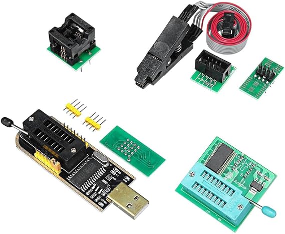 Test Clip Board CH341A + 1.8V EEPROM BIOS Programmer and Part of
