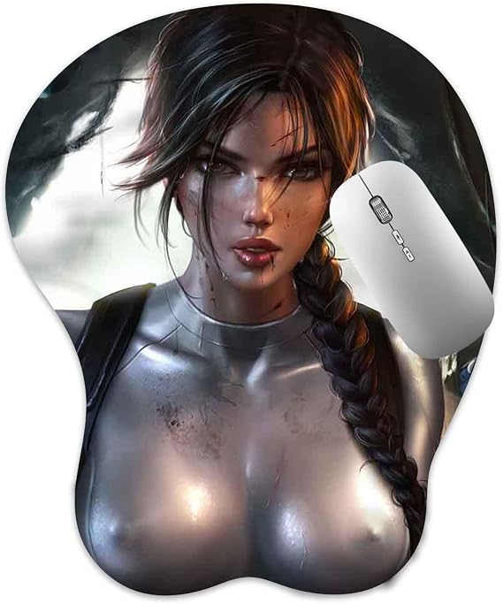 Oppai Mouse Pad 3D Mousepad Anime Manga Breast Gaming Wrist Rest Boob pad Anti-Slip Mouse Mat (lar)