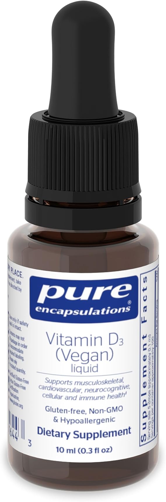 Pure Encapsulations Vitamin D3 (Vegan) Liquid, 0.3 fl. oz.