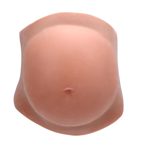 Fake Pregnant Belly Silicone Silicone Pregnant Belly Costume Touch Fastener Design for Wear Adjustable Lightweight Soft Artificial Baby Parties Stage Performance Cosplay(Antique Brass)