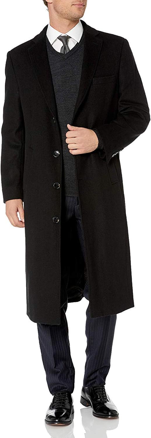 Adam Baker Mens Overcoat Single & Double Breasted Luxury WoolCashmere Full Length Topcoat