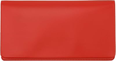 Red Vinyl Checkbook Cover, Top Tear Personal Vinyl Checkbook Cover