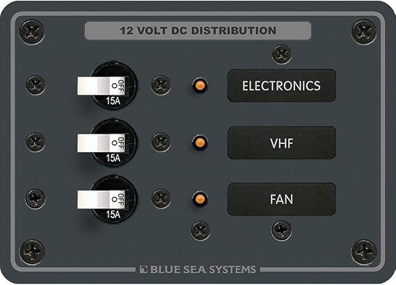 Blue Sea Systems 8025 Traditional Metal DC Panel - 3 Positions