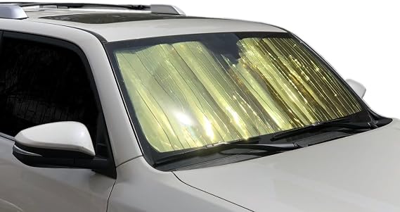 HeatShield, The Original Windshield Sun Shade, Custom-Fit for Ford F-150 Truck (Crew Cab) w/o Sensor 2015, 2016, 2017, 2018 Gold Series