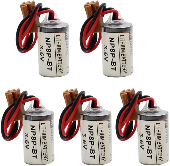 YICUAA 5pcs ER3V NP8P-BT 3.6V Lithium PLC Battery 1100MAH