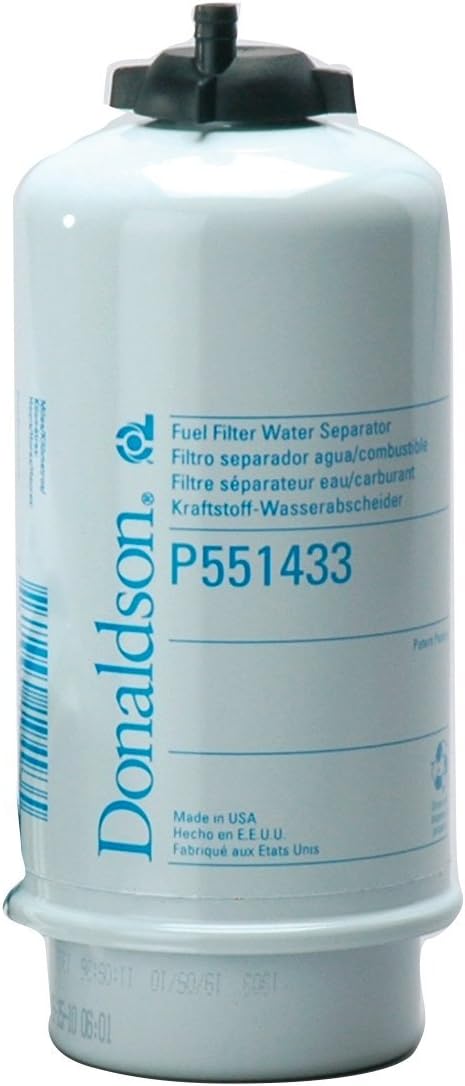 Donaldson P551433 Fuel Filter, 7.73" Water Separator Type, Cartridge Style, Cellulose, Silicone Media Type