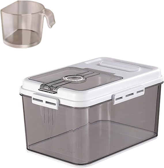 Food Storage Containers with Lids:Cereal Storage Container with Measuring Cup, 10lbs Food Storage Containers for Rice, Flour, Sugar, Cereal, Kitchen Storage