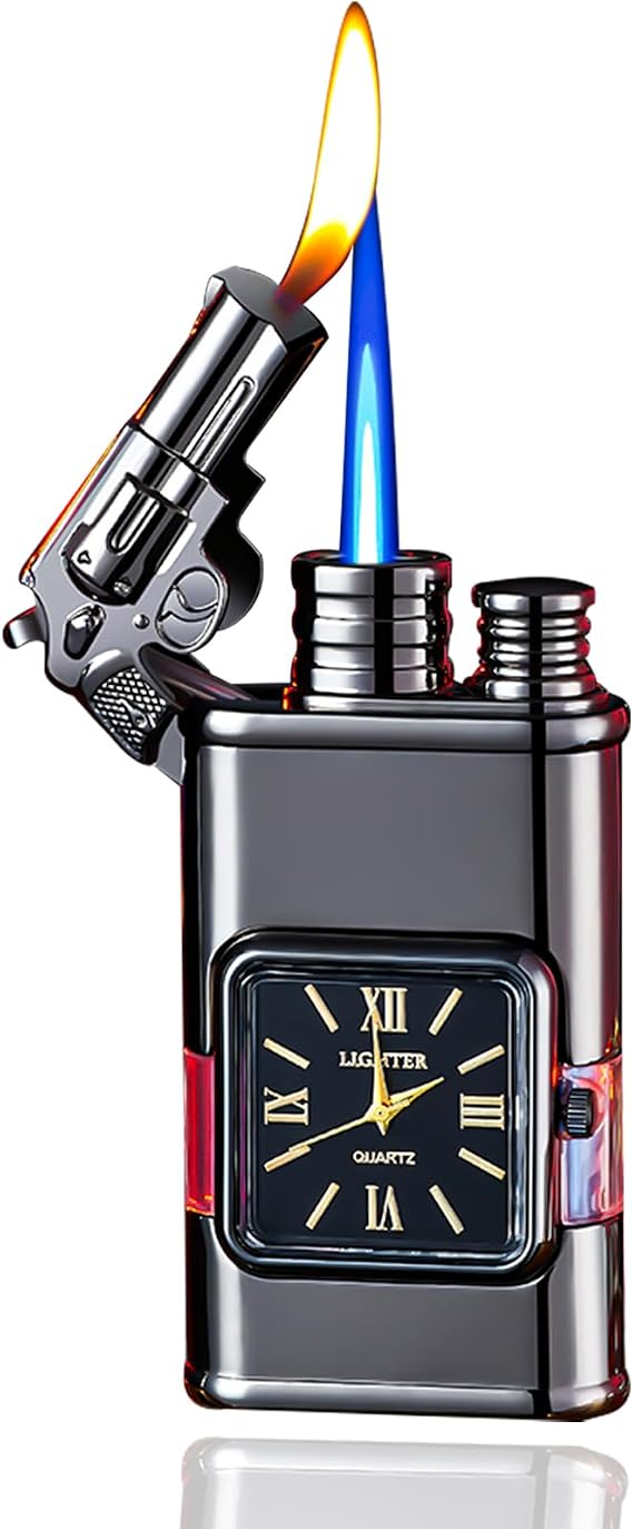 Cool Torch Lighters Butane Refillable, Novelty Windproof Jet Torch Lighter, Unique Lighters for Men Gift(NO Butane Fuel) (#04)