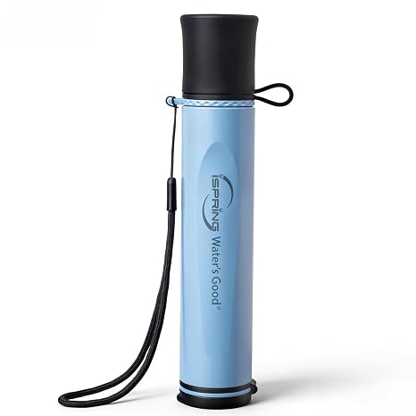 iSpring IFS-B Personal Water Straw, Replaceable Advanced Filter, Removes Micro-Organisms & Lead, SGS-Tested BPA-Free, Ultralight Portable Purifier for Emergency, Survival, and Hiking