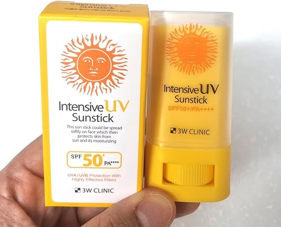 3W CLINIC Intensive UV Sun Stick, SPF50+ PA++++, 0.7 oz 20 g, High Effect UVA/UVB Protection/K-BEAUTY/Korea Made