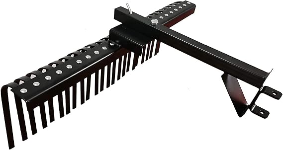 Field Tuff Heavy Duty Sleeve Hitch Landscape Rake, Black, 48 Inch Wide